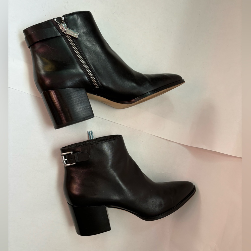 MICHAEL Michael Kors leather block-heeled ankle boots - black, size 9